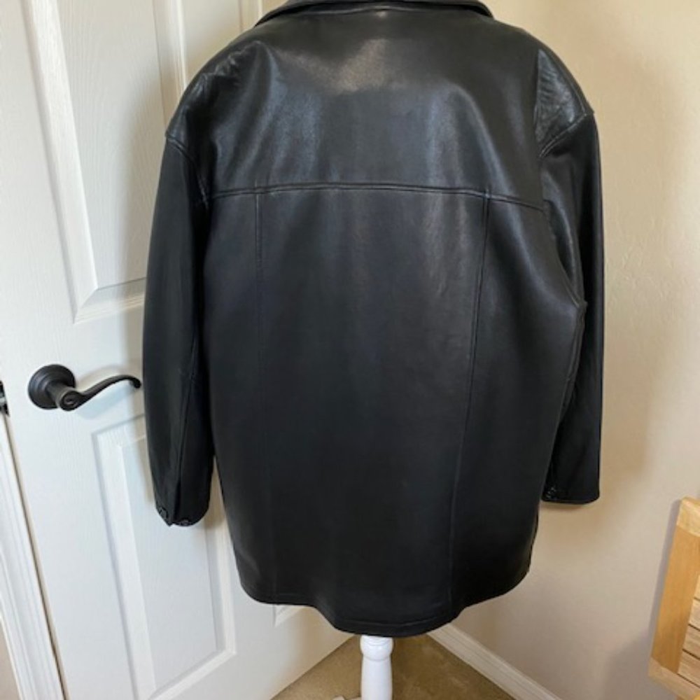Weathervane Men's leather coat. Large. Soft leather. Very nice. Black. - Picture 2 of 6